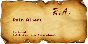 Rein Albert névjegykártya