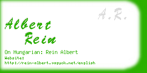 albert rein business card